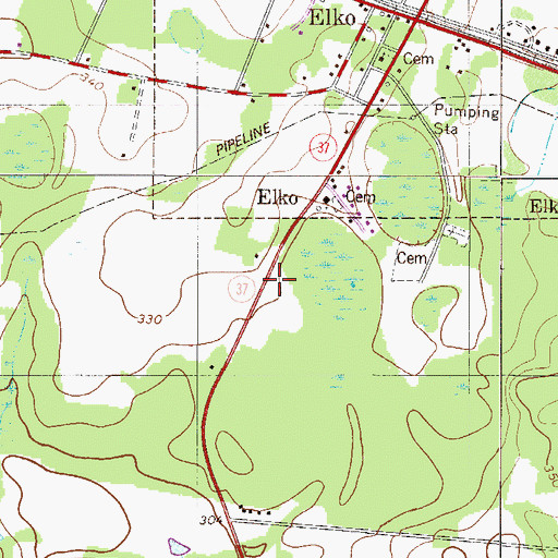 Topographic Map of Saint Peters Church (historical), SC