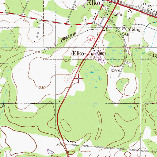 Topographic Map of Saint Peters School (historical), SC