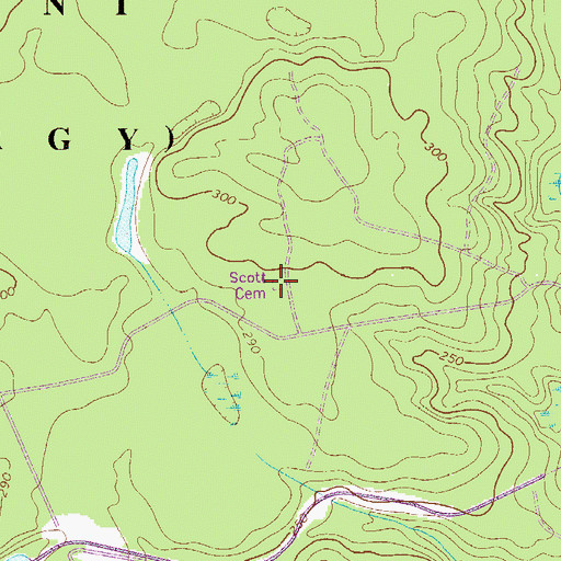 Topographic Map of Scott Cemetery, SC