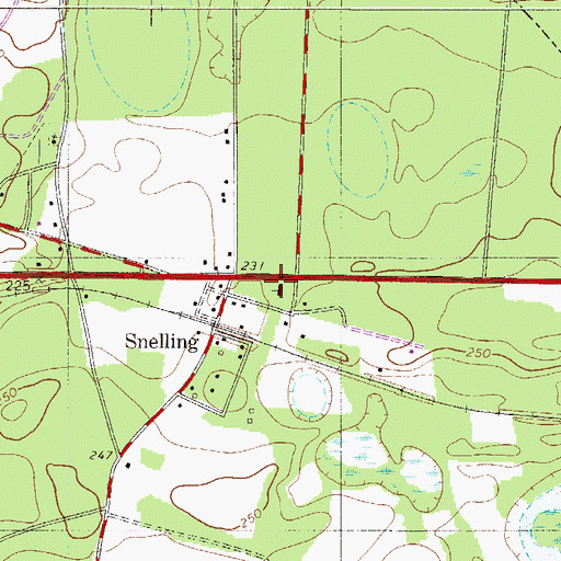 Topographic Map of Seven Pines Baptist Church, SC