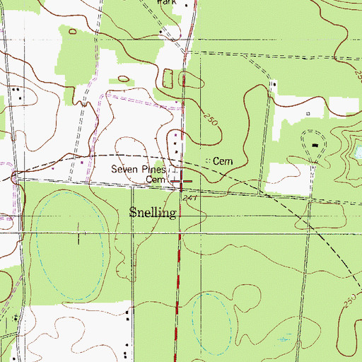 Topographic Map of Seven Pines Church (historical), SC