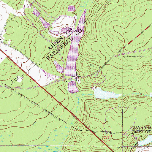 Topographic Map of Stringfellows Mill (historical), SC
