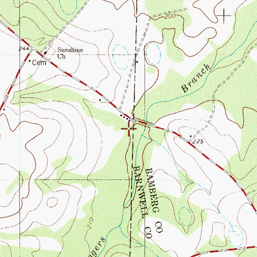 Topographic Map of Sunshine School (historical), SC