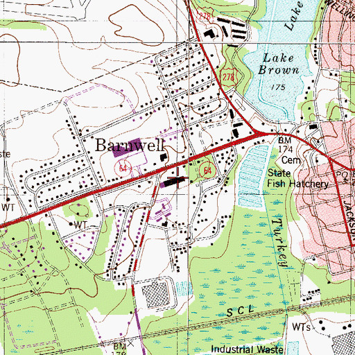 Topographic Map of Tri-County Shopping Center, SC