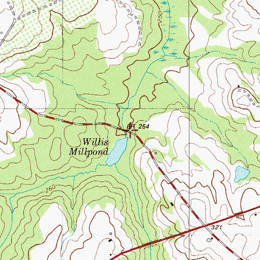 Topographic Map of Willis Mill (historical), SC