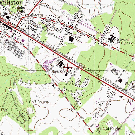 Topographic Map of Williston-Elko Middle School, SC