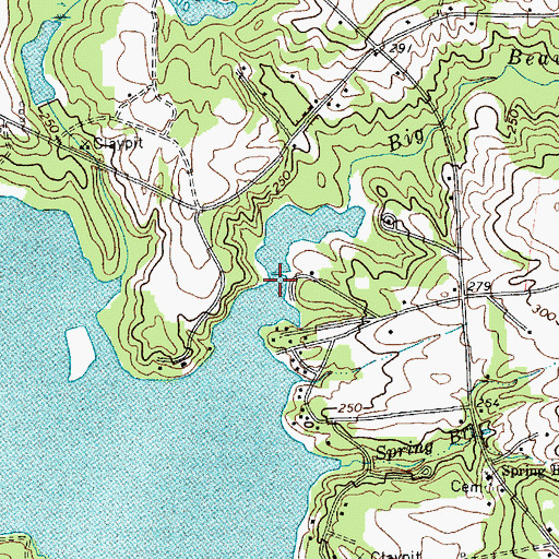 Topographic Map of Beaver Dam Mill (historical), SC