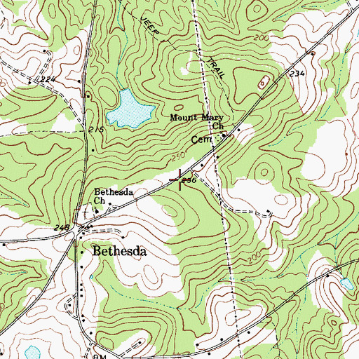 Topographic Map of Bethesda School (historical), SC