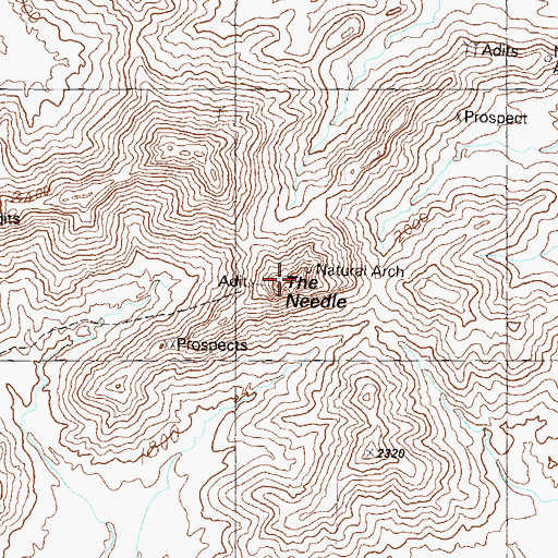 Topographic Map of The Needle, AZ
