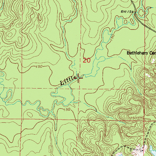 Topographic Map of Mud Rush Creek, AL