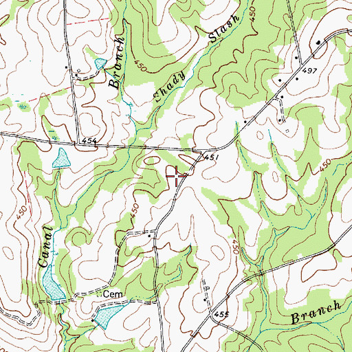 Topographic Map of Center Grove Church (historical), SC