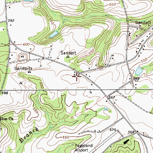 Topographic Map of Central High School, SC