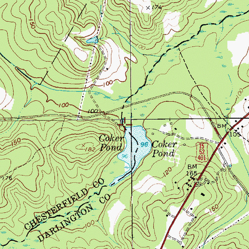 Topographic Map of Cokers Mill (historical), SC