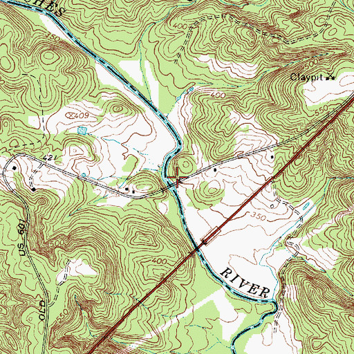 Topographic Map of Cooks Mill (historical), SC