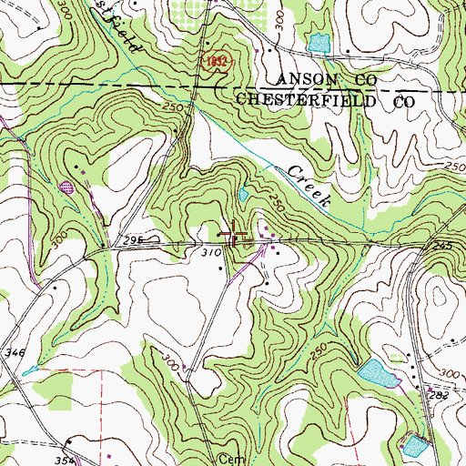 Topographic Map of Cosa Pentecostal Church, SC