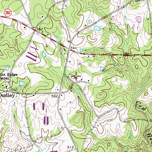 Topographic Map of Dudley Church, SC