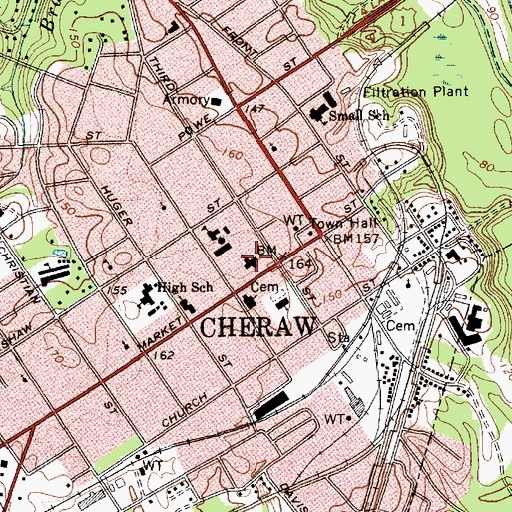 Topographic Map of First Presbyterian Church, SC