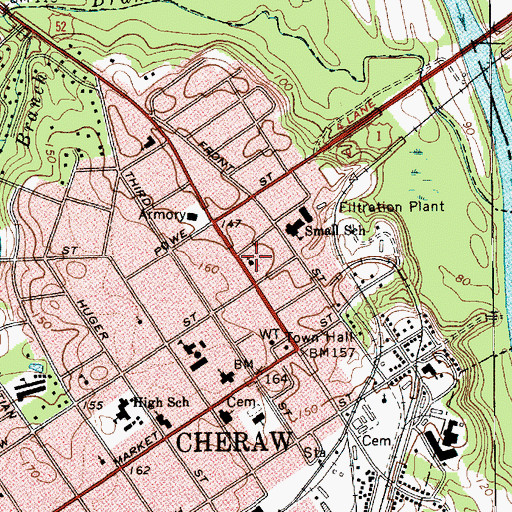 Topographic Map of George Waldo Long Memorial Presbyterian Church, SC