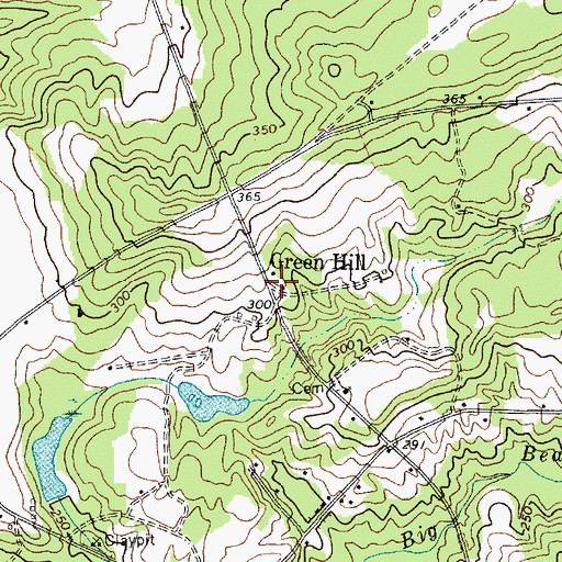 Topographic Map of Green Hill School (historical), SC
