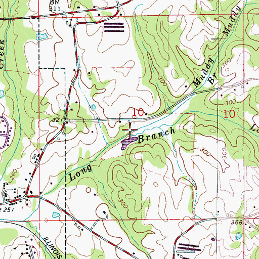 Topographic Map of Muddy Branch, AL