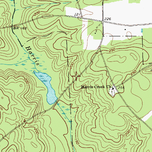 Topographic Map of Harris Creek School (historical), SC