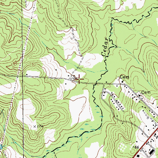Topographic Map of Harris Creek School (historical), SC