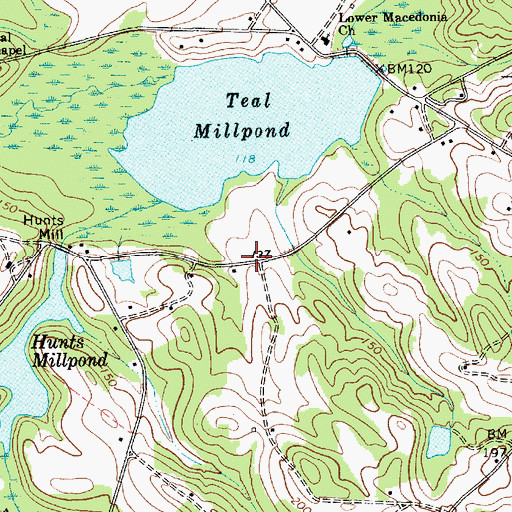 Topographic Map of Hunts Spring (historical), SC