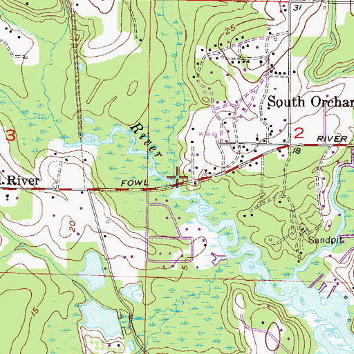 Topographic Map of Muddy Creek, AL