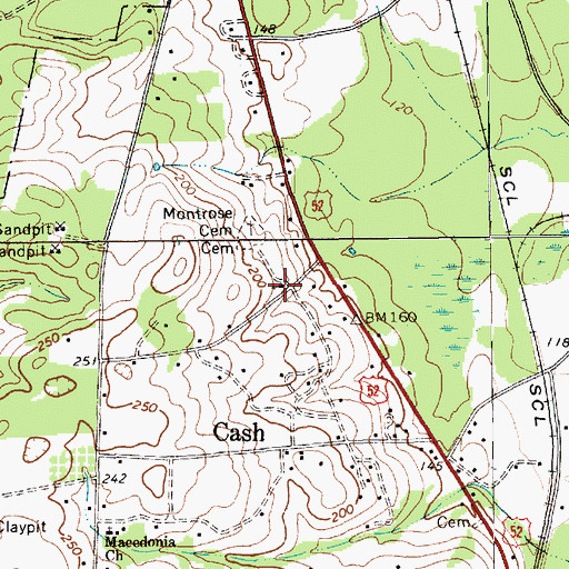 Topographic Map of Jim Rights Church, SC