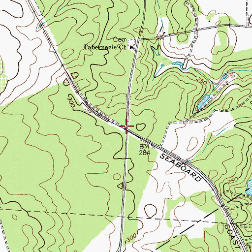 Topographic Map of Leland, SC