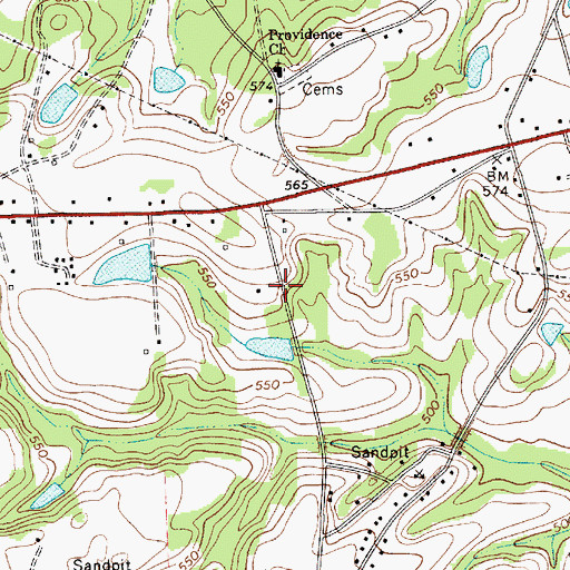 Topographic Map of Mangums (historical), SC