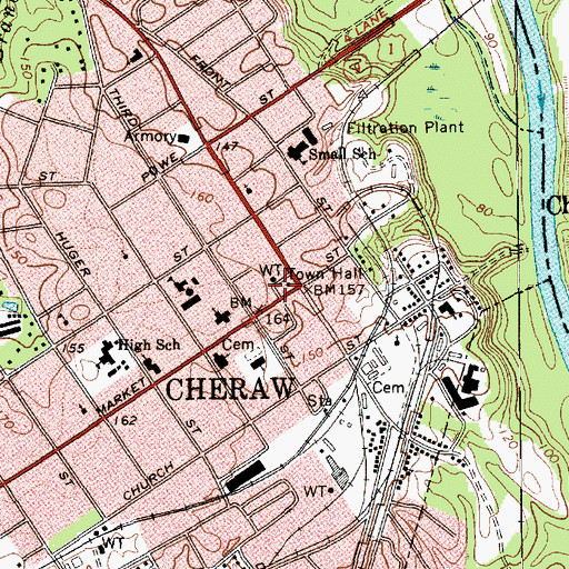 Topographic Map of Matheson Memorial Library, SC