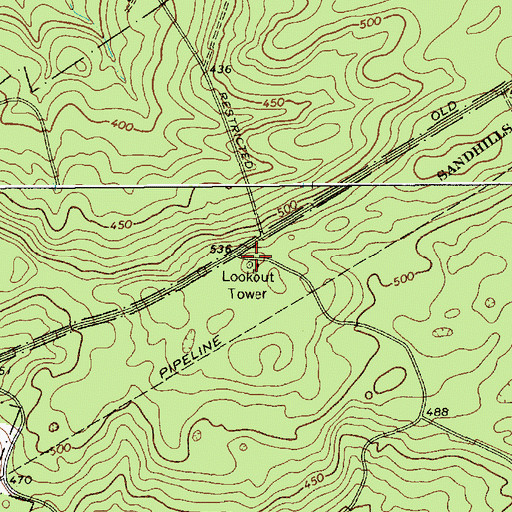 Topographic Map of McBee Lookout Tower, SC