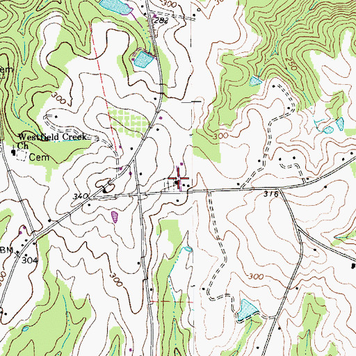 Topographic Map of McClain Grove Baptist Church, SC