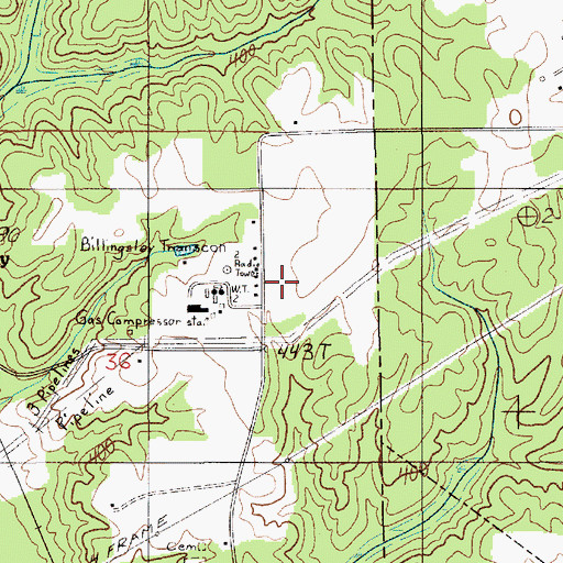 Topographic Map of Mulberry, AL