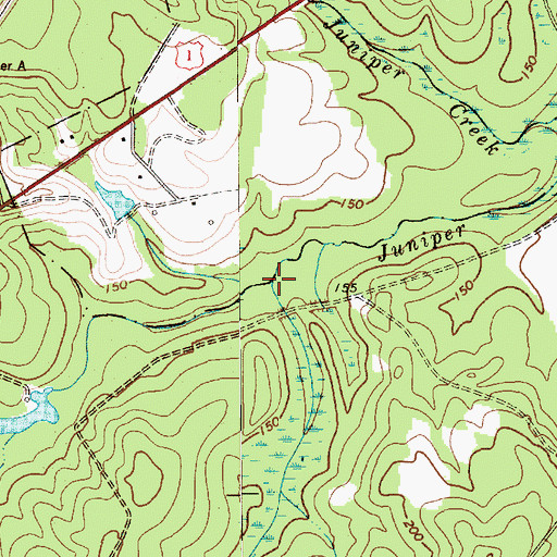 Topographic Map of McQueens Mill (historical), SC
