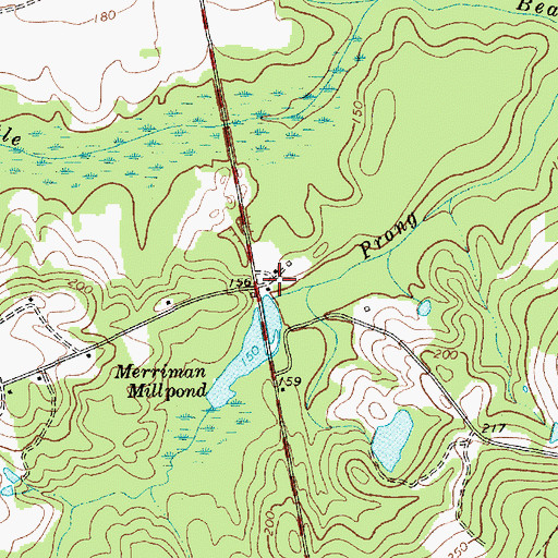 Topographic Map of Merriman Mill (historical), SC