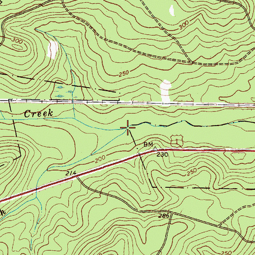 Topographic Map of Middle Prong Juniper Creek, SC