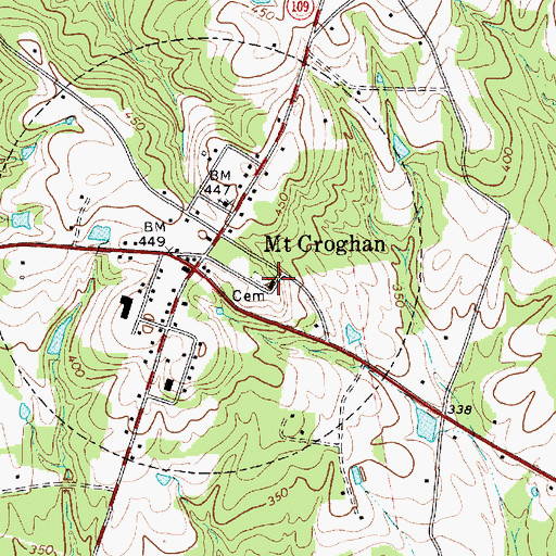 Topographic Map of Mount Croghan Baptist Church, SC