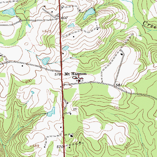 Topographic Map of Mount Harmon School (historical), SC