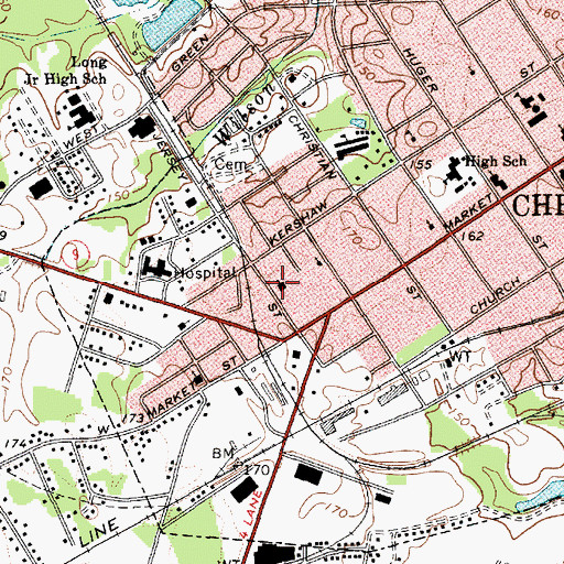 Topographic Map of Mount Hebron African Methodist Episcopal Zion Church, SC