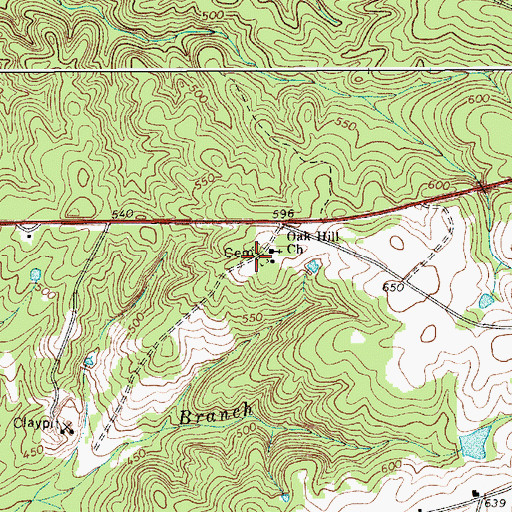 Topographic Map of Oak Hill School (historical), SC
