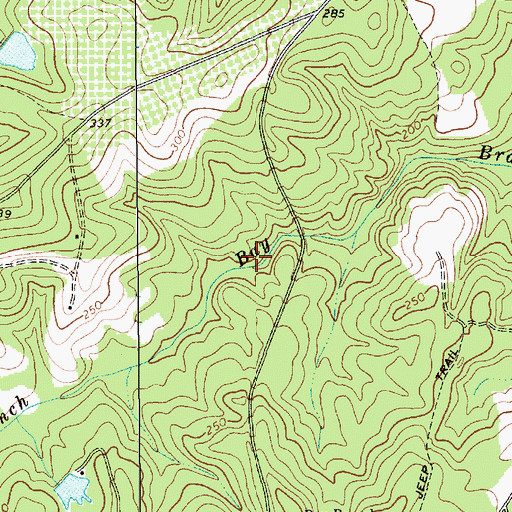 Topographic Map of Odom Mill (historical), SC