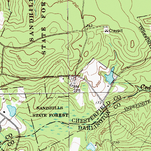 Topographic Map of Old Mount Olive Church, SC