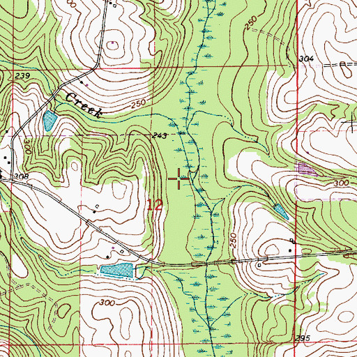Topographic Map of Mulberry Creek, AL
