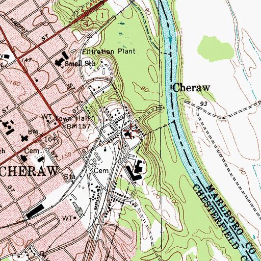Topographic Map of Pee Dee Union Baptist Church, SC