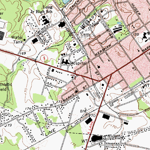 Topographic Map of Pentecostal Holiness Church, SC