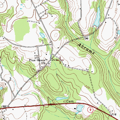 Topographic Map of Piney Grove School (historical), SC