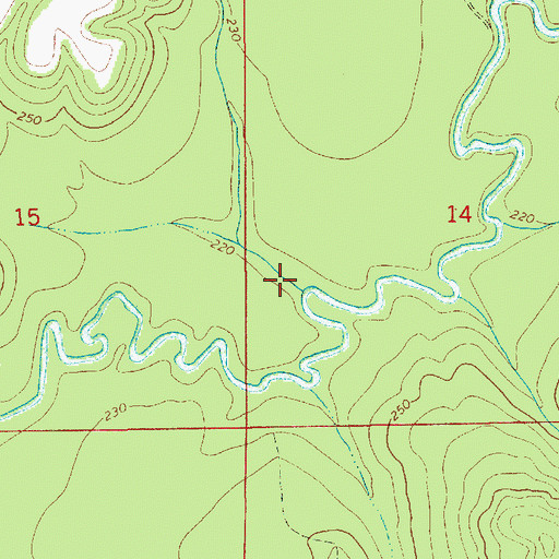 Topographic Map of Mulberry Creek, AL