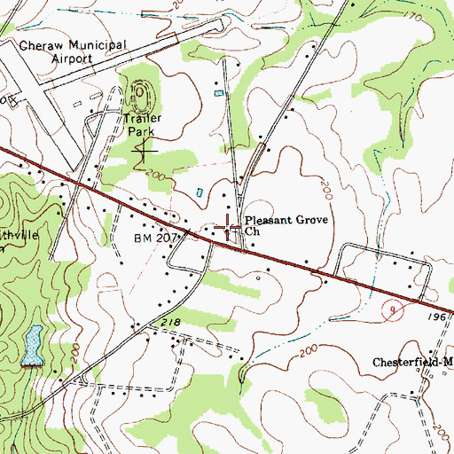 Topographic Map of Pleasant Grove School (historical), SC